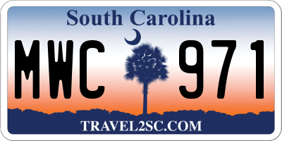 SC license plate MWC971