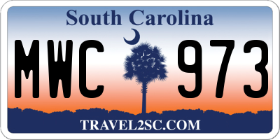 SC license plate MWC973