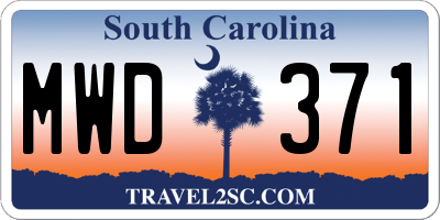 SC license plate MWD371
