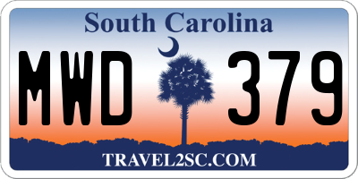 SC license plate MWD379