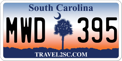 SC license plate MWD395