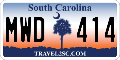 SC license plate MWD414