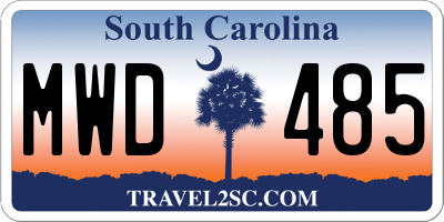 SC license plate MWD485