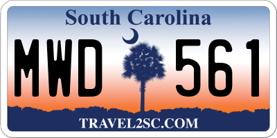 SC license plate MWD561