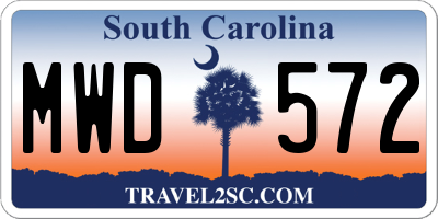 SC license plate MWD572