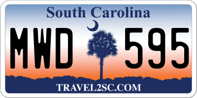 SC license plate MWD595