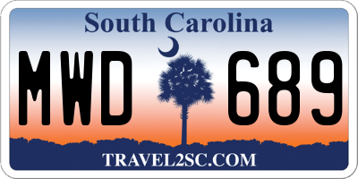 SC license plate MWD689