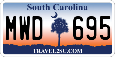 SC license plate MWD695