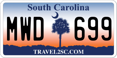 SC license plate MWD699