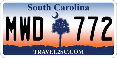 SC license plate MWD772