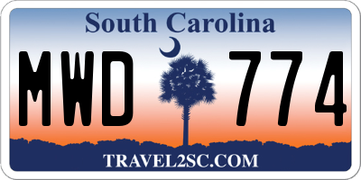 SC license plate MWD774