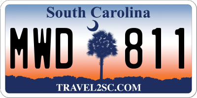 SC license plate MWD811