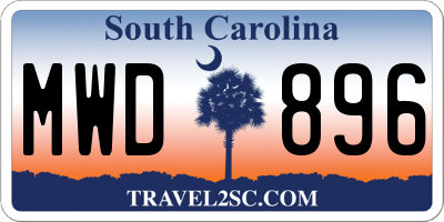 SC license plate MWD896
