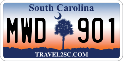 SC license plate MWD901