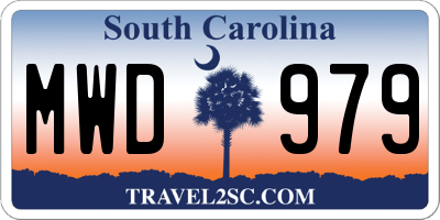 SC license plate MWD979