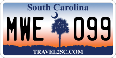 SC license plate MWE099