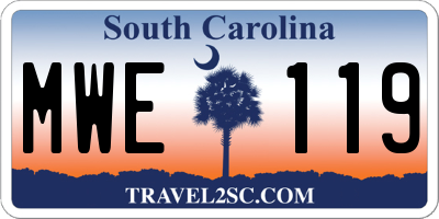 SC license plate MWE119