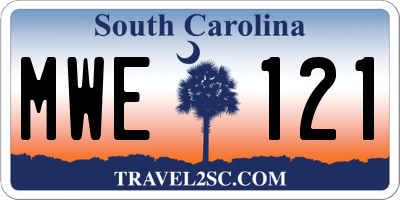 SC license plate MWE121