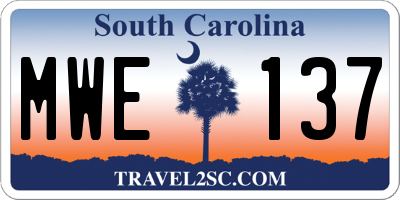 SC license plate MWE137