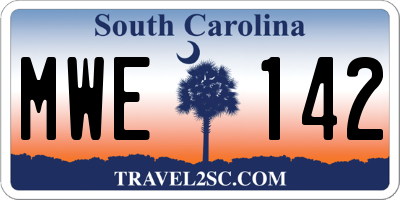 SC license plate MWE142