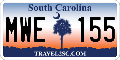 SC license plate MWE155
