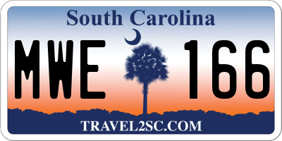 SC license plate MWE166