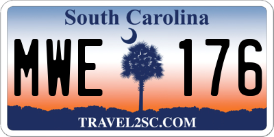 SC license plate MWE176