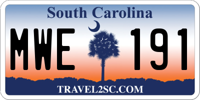 SC license plate MWE191