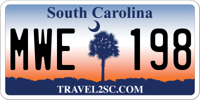 SC license plate MWE198