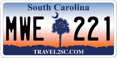 SC license plate MWE221