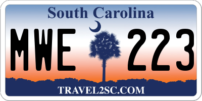 SC license plate MWE223