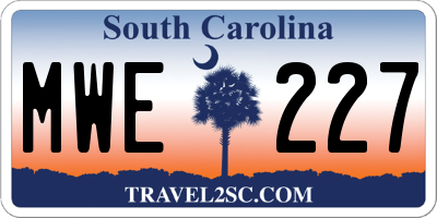 SC license plate MWE227