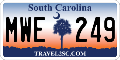 SC license plate MWE249
