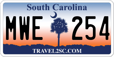 SC license plate MWE254