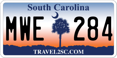 SC license plate MWE284