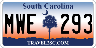 SC license plate MWE293