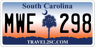 SC license plate MWE298