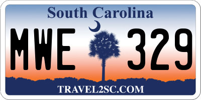 SC license plate MWE329