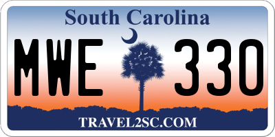 SC license plate MWE330