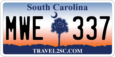 SC license plate MWE337