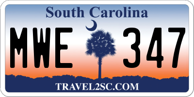 SC license plate MWE347