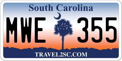 SC license plate MWE355