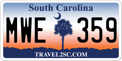 SC license plate MWE359