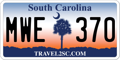 SC license plate MWE370
