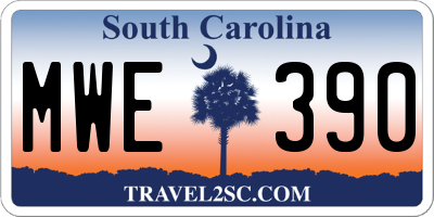 SC license plate MWE390
