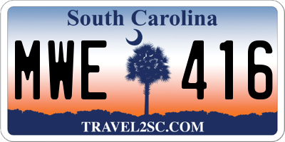 SC license plate MWE416