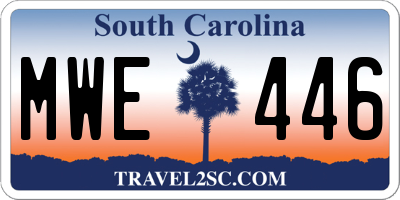 SC license plate MWE446