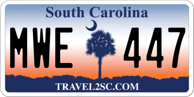 SC license plate MWE447