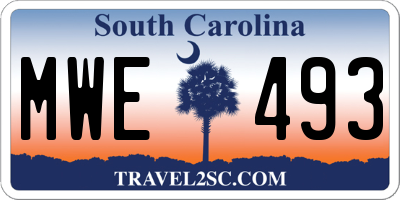 SC license plate MWE493