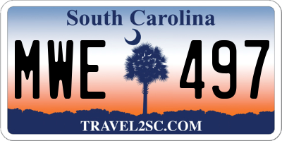 SC license plate MWE497